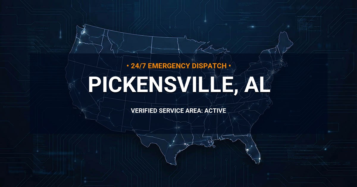 Emergency Plumbing Dispatch Map for Plumbing Services: Pickensville, AL