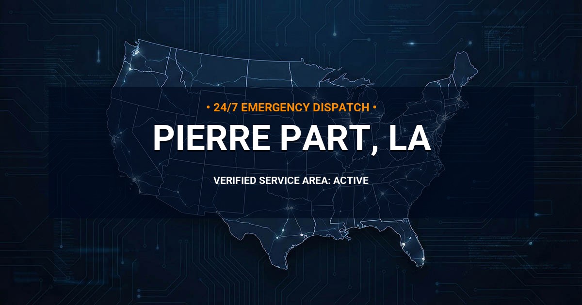 Emergency Plumbing Dispatch Map for Plumbing Services: Pierre Part, LA