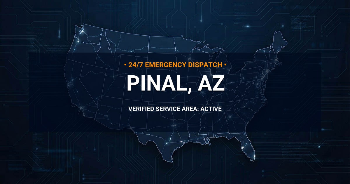 Emergency Plumbing Dispatch Map for Plumbing Services: Pinal, AZ
