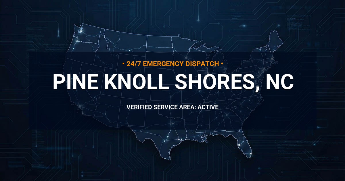 Emergency Plumbing Dispatch Map for Plumbing Services: Pine Knoll Shores, NC