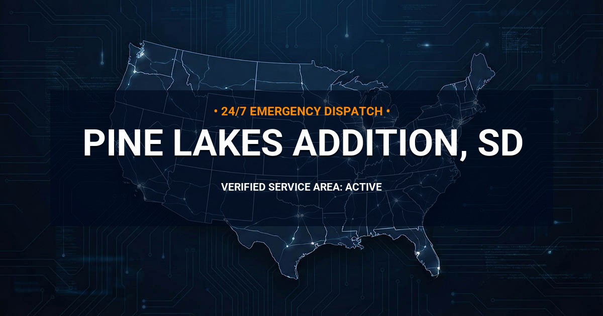 Emergency Plumbing Dispatch Map for Plumbing Services: Pine Lakes Addition, SD