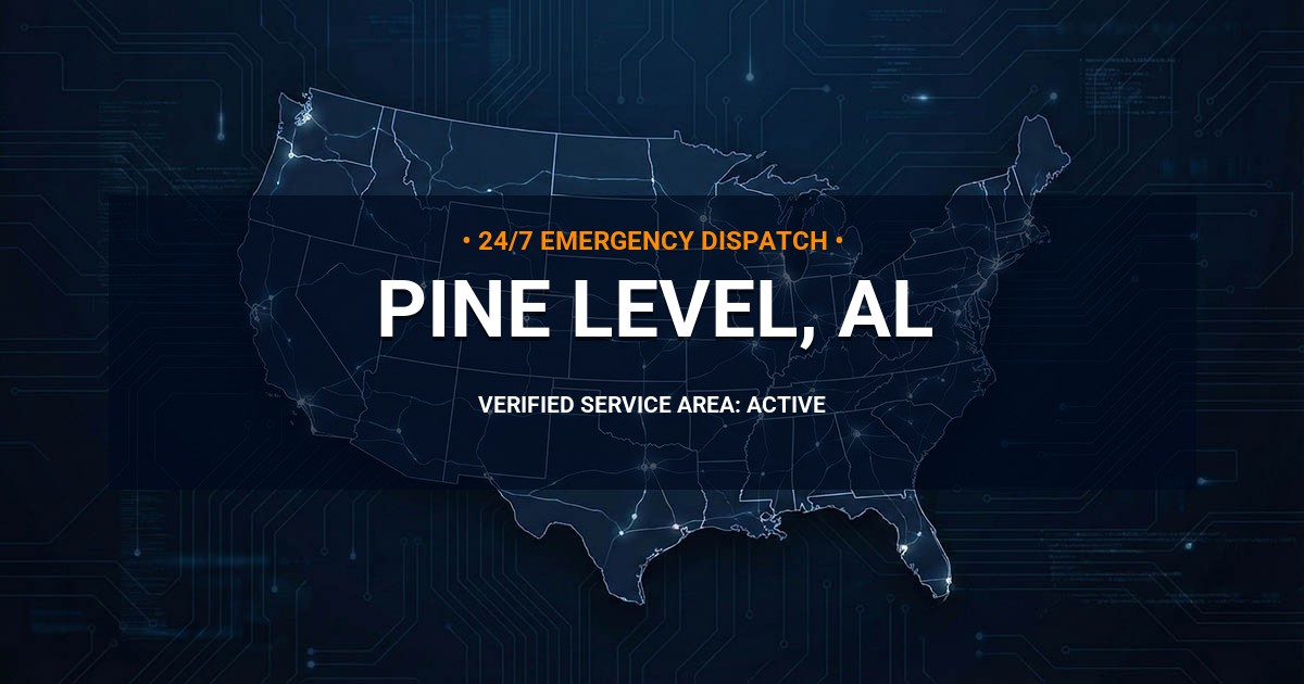 Emergency Plumbing Dispatch Map for Plumbing Services: Pine Level, AL