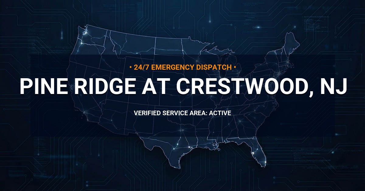 Emergency Plumbing Dispatch Map for Plumbing Services: Pine Ridge at Crestwood, NJ