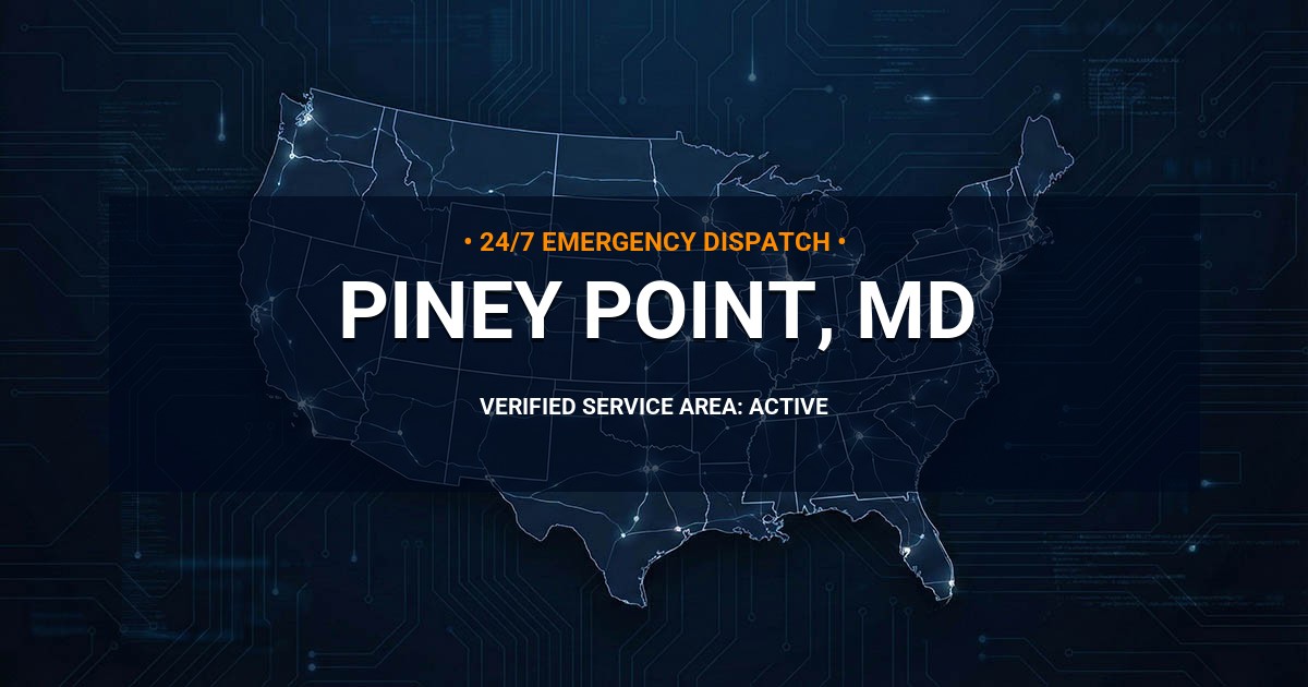 Emergency Plumbing Dispatch Map for Plumbing Services: Piney Point, MD