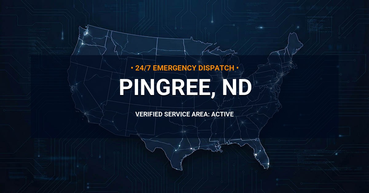 Emergency Plumbing Dispatch Map for Plumbing Services: Pingree, ND