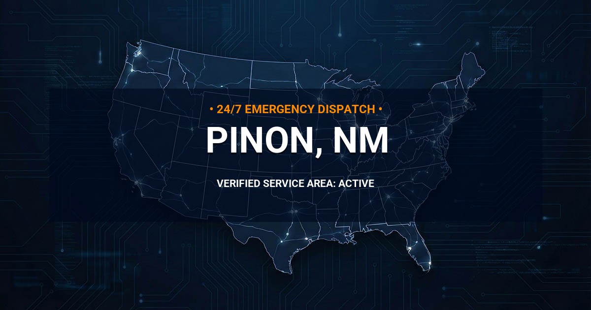 Emergency Plumbing Dispatch Map for Plumbing Services: Pinon, NM