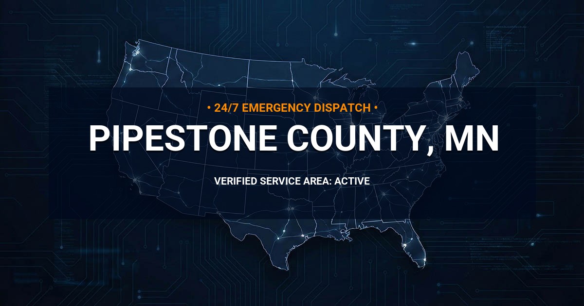 Emergency Plumbing Dispatch Map for Pipestone County Plumbing Logistics
