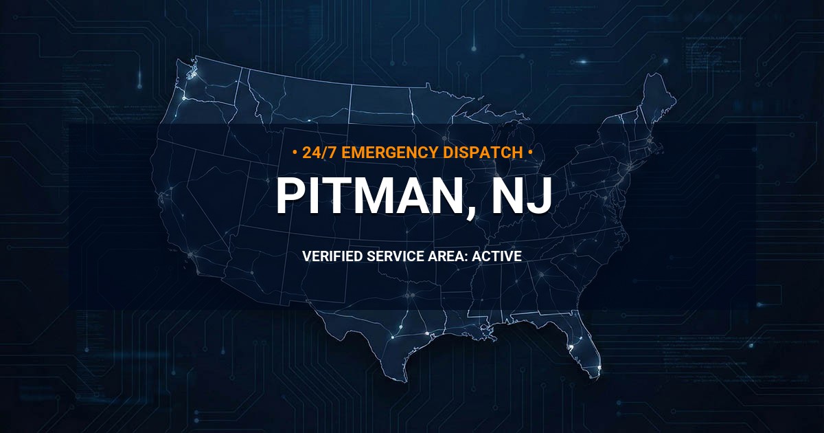 Emergency Plumbing Dispatch Map for Plumbing Services: Pitman, NJ