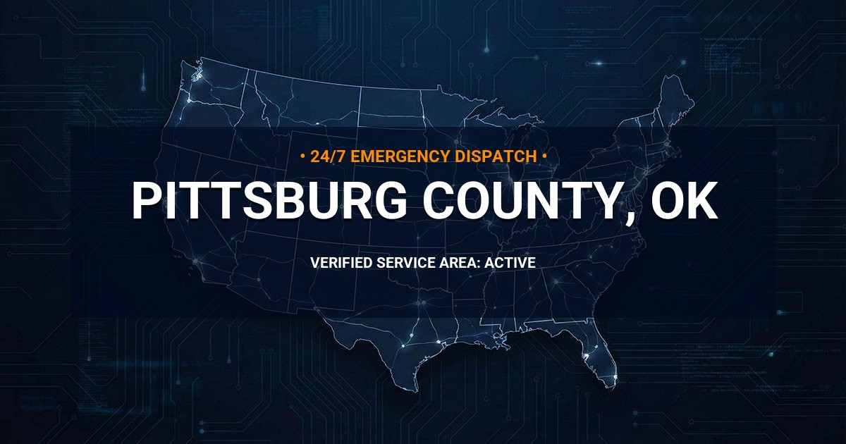 Emergency Plumbing Dispatch Map for Pittsburg County Plumbing Logistics