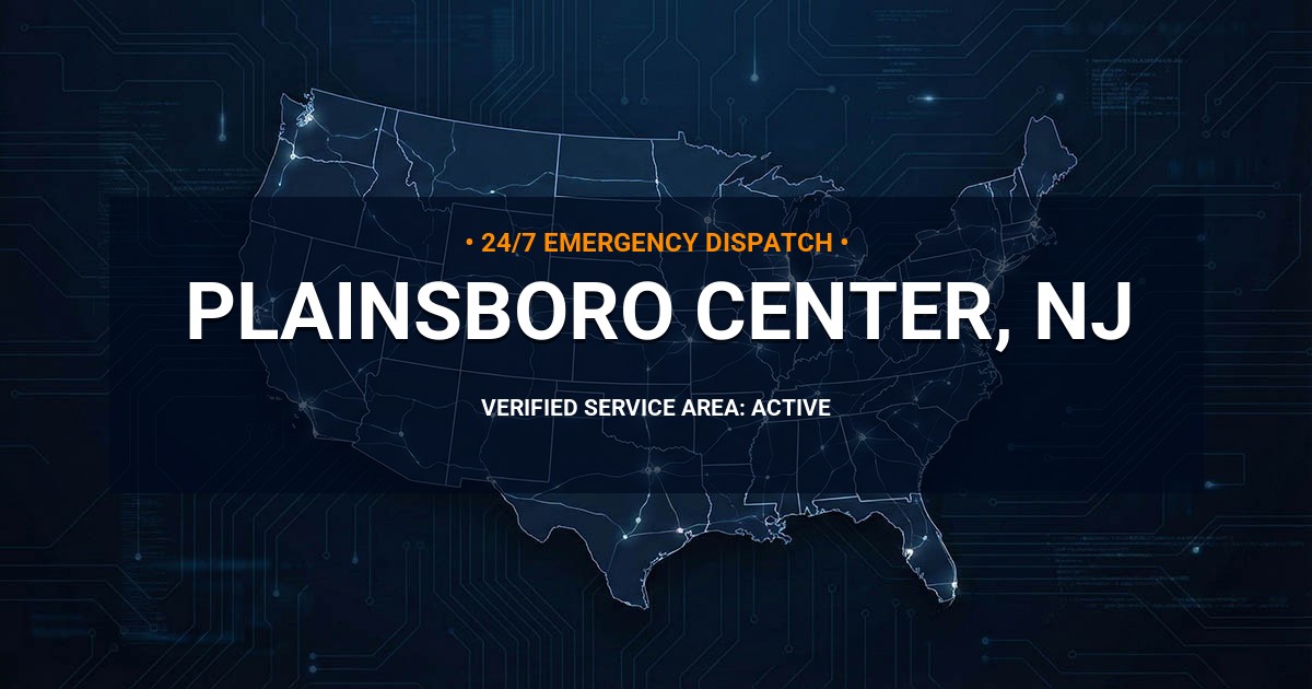 Emergency Plumbing Dispatch Map for Plumbing Services: Plainsboro Center, NJ