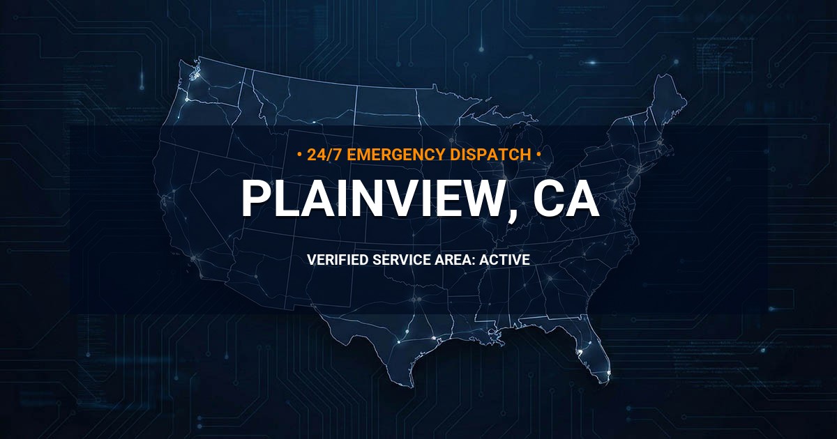 Emergency Plumbing Dispatch Map for Plumbing Services: Plainview, CA