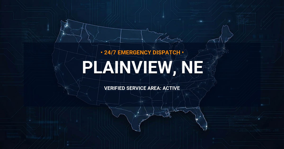Emergency Plumbing Dispatch Map for Plumbing Services: Plainview, NE
