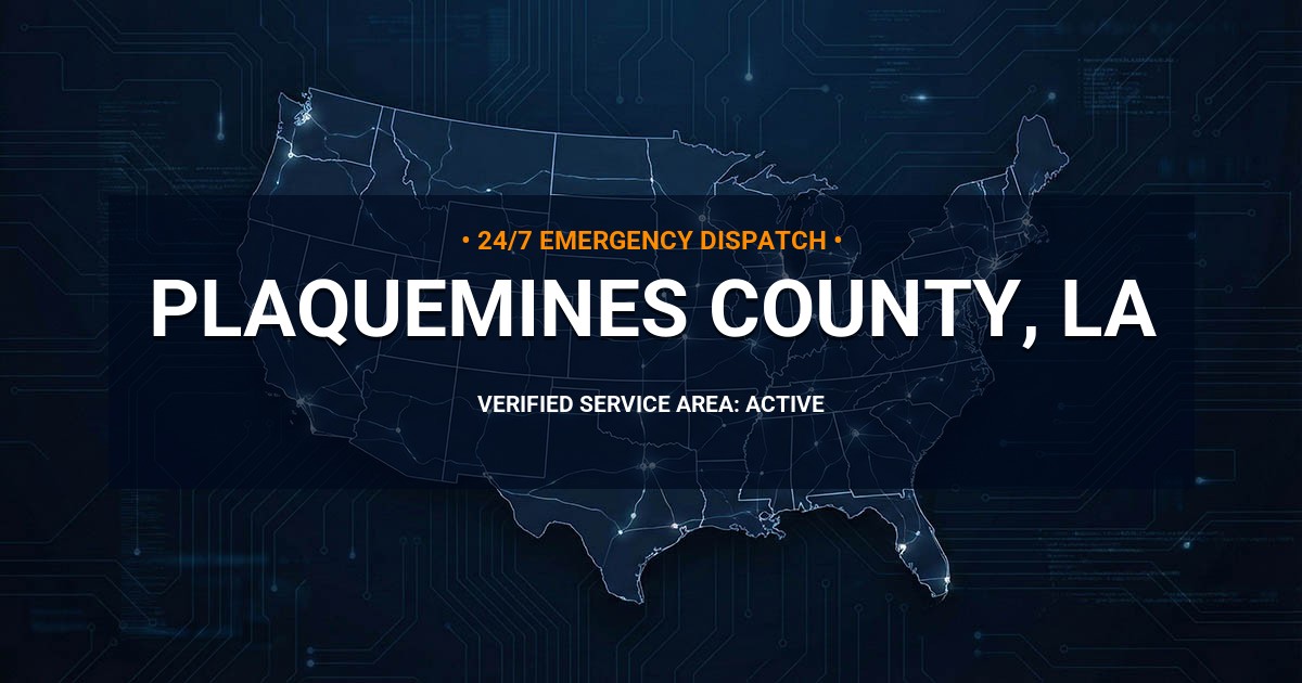 Emergency Plumbing Dispatch Map for Plaquemines County Plumbing Logistics