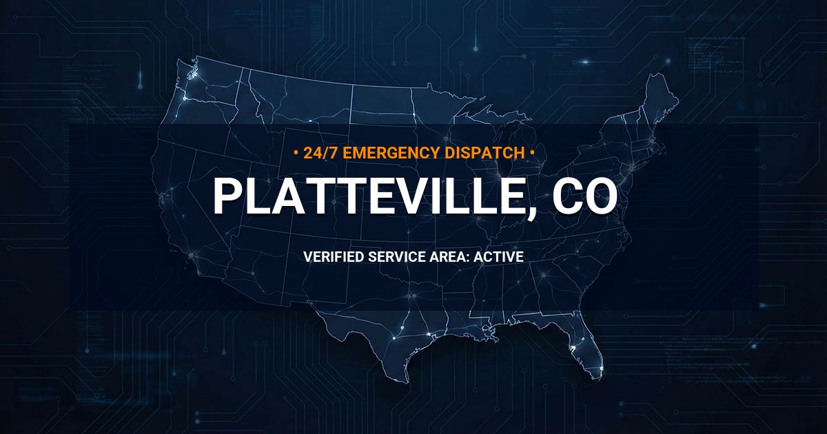 Emergency Plumbing Dispatch Map for Plumbing Services: Platteville, CO