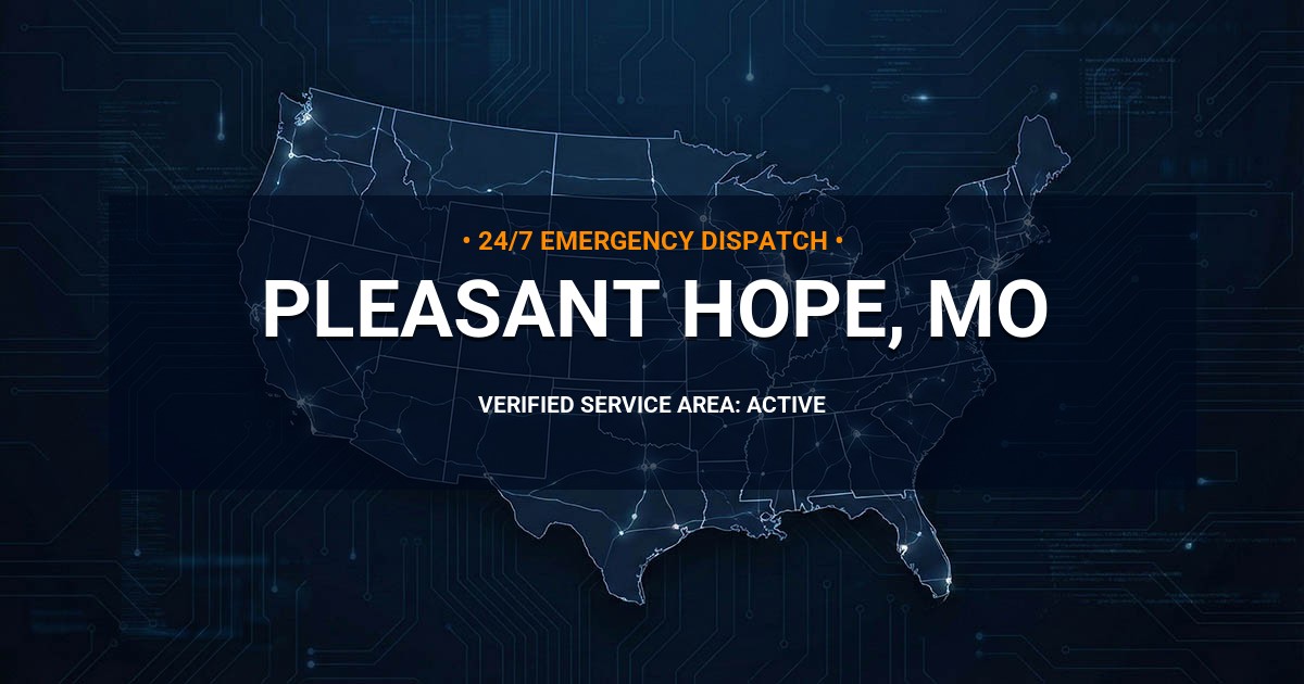 Emergency Plumbing Dispatch Map for Plumbing Services: Pleasant Hope, MO