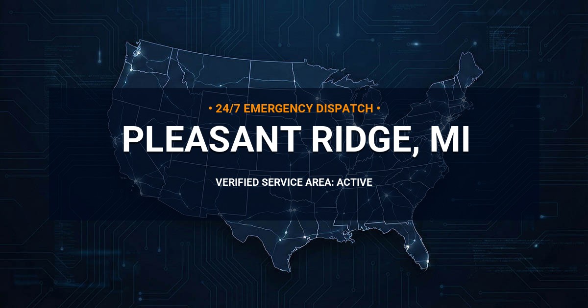 Emergency Plumbing Dispatch Map for Plumbing Services: Pleasant Ridge, MI