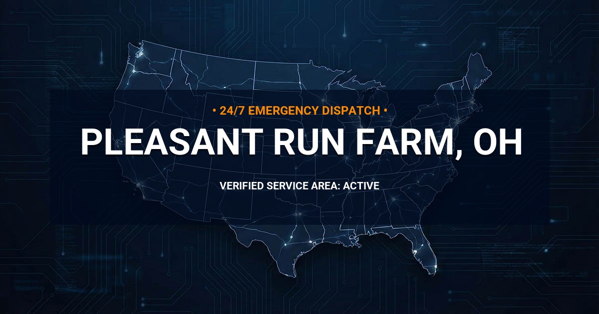 Emergency Plumbing Dispatch Map for Plumbing Services: Pleasant Run Farm, OH