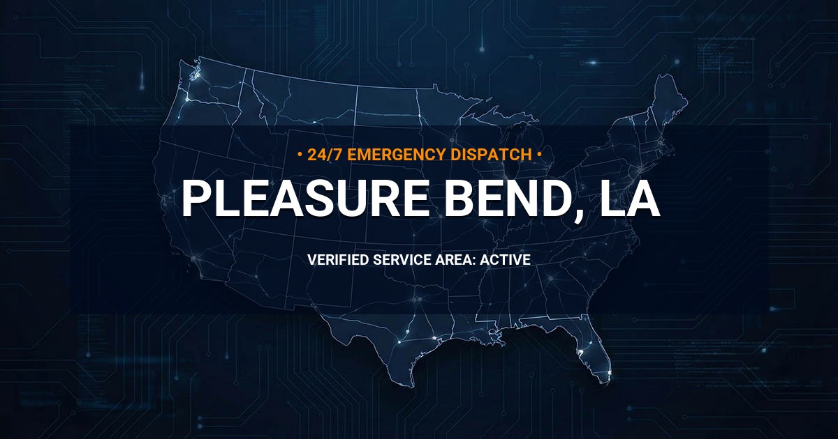 Emergency Plumbing Dispatch Map for Plumbing Services: Pleasure Bend, LA