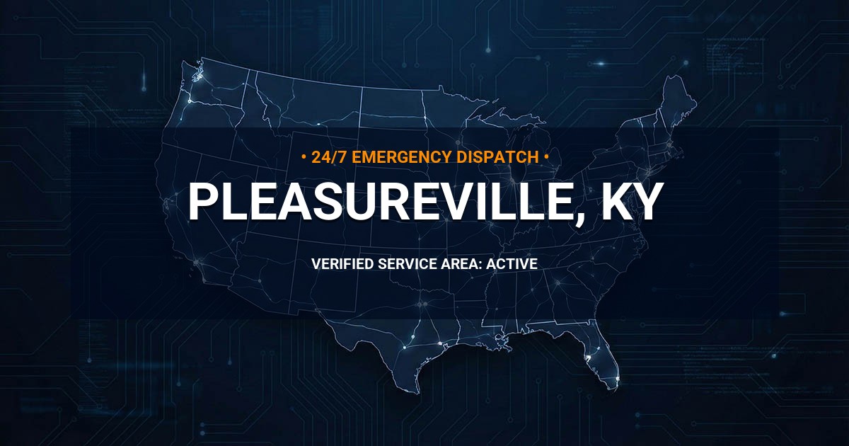 Emergency Plumbing Dispatch Map for Plumbing Services: Pleasureville, KY