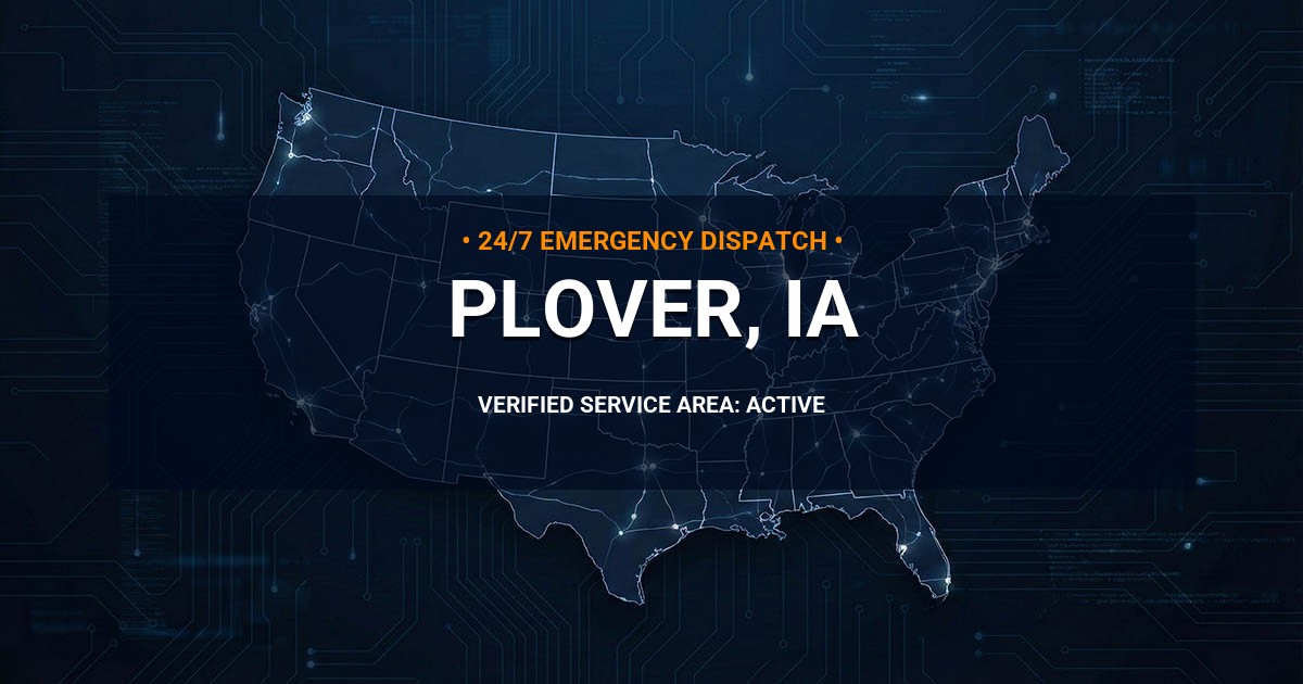 Emergency Plumbing Dispatch Map for Plumbing Services: Plover, IA