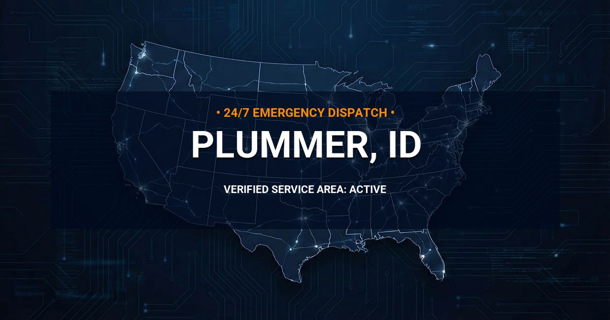 Emergency Plumbing Dispatch Map for Plumbing Services: Plummer, ID