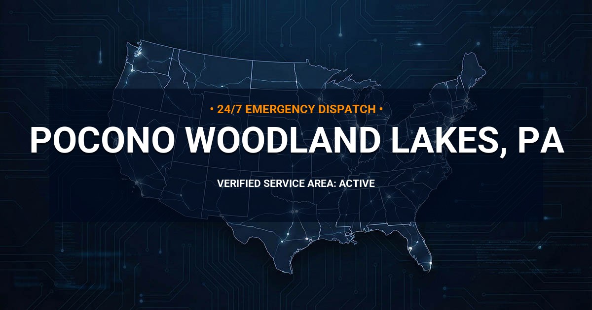 Emergency Plumbing Dispatch Map for Plumbing Services: Pocono Woodland Lakes, PA