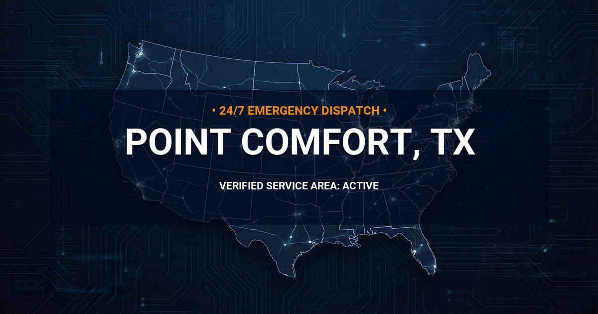 Emergency Plumbing Dispatch Map for Plumbing Services: Point Comfort, TX