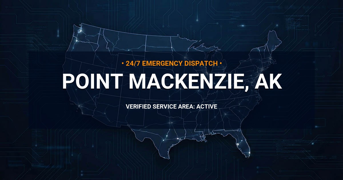 Emergency Plumbing Dispatch Map for Plumbing Services: Point MacKenzie, AK