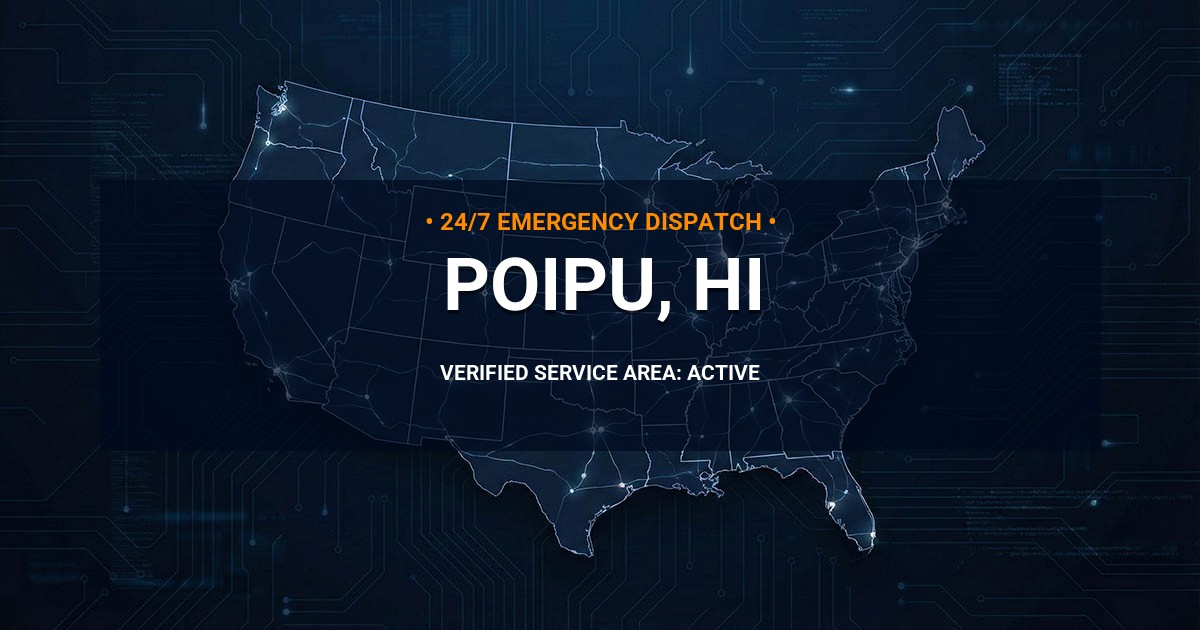 Emergency Plumbing Dispatch Map for Plumbing Services: Poipu, HI