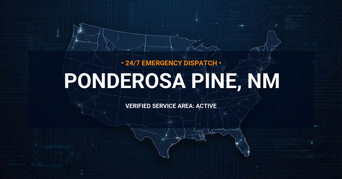 Emergency Plumbing Dispatch Map for Plumbing Services: Ponderosa Pine, NM