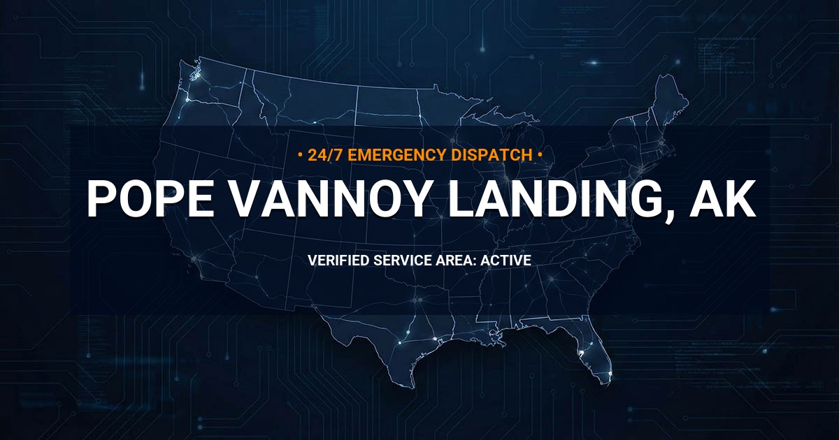 Emergency Plumbing Dispatch Map for Plumbing Services: Pope-Vannoy Landing, AK