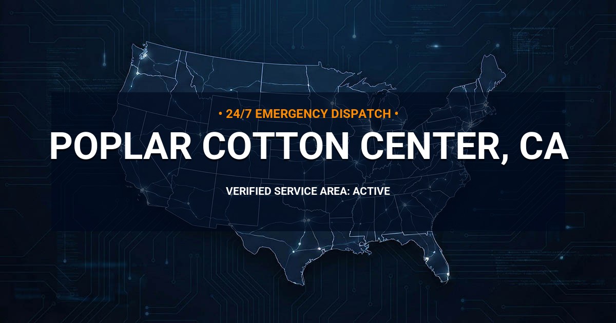 Emergency Plumbing Dispatch Map for Plumbing Services: Poplar-Cotton Center, CA