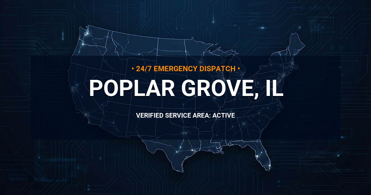 Emergency Plumbing Dispatch Map for Plumbing Services: Poplar Grove, IL