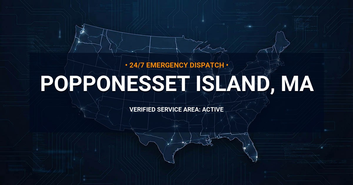 Emergency Plumbing Dispatch Map for Plumbing Services: Popponesset Island, MA