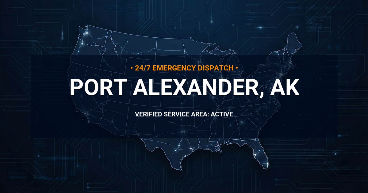 Emergency Plumbing Dispatch Map for Plumbing Services: Port Alexander, AK
