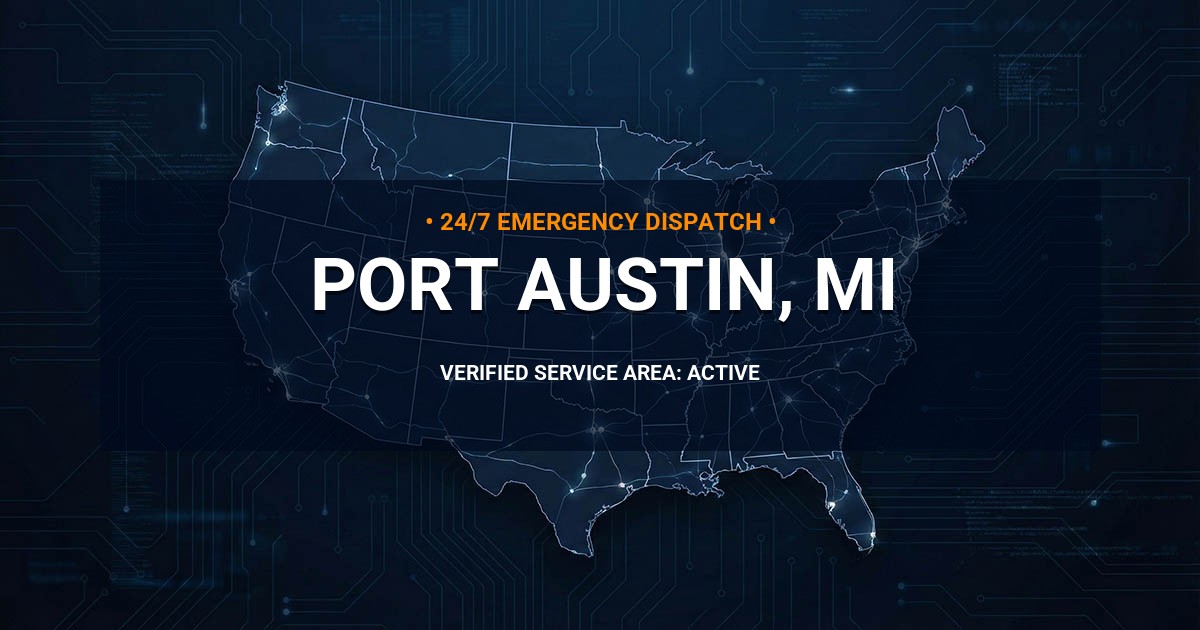 Emergency Plumbing Dispatch Map for Plumbing Services: Port Austin, MI