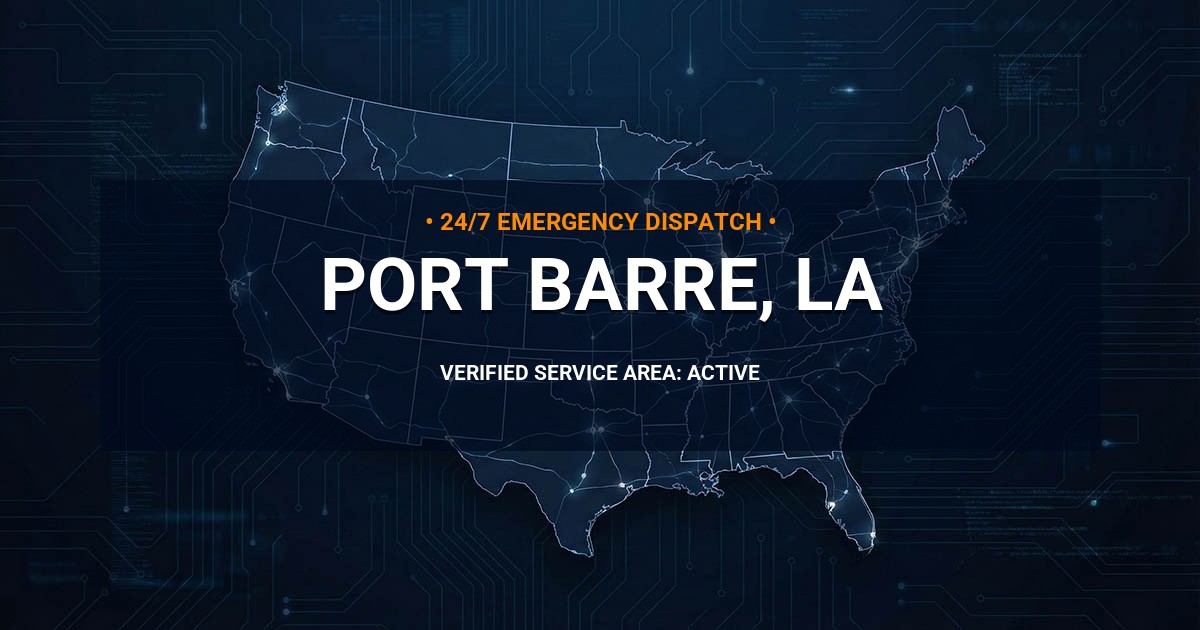 Emergency Plumbing Dispatch Map for Plumbing Services: Port Barre, LA