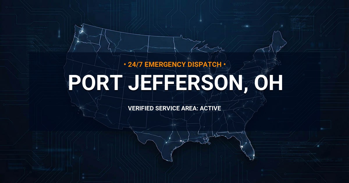 Emergency Plumbing Dispatch Map for Plumbing Services: Port Jefferson, OH