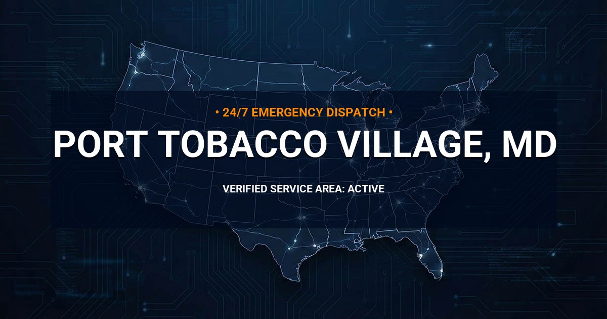 Emergency Plumbing Dispatch Map for Plumbing Services: Port Tobacco Village, MD