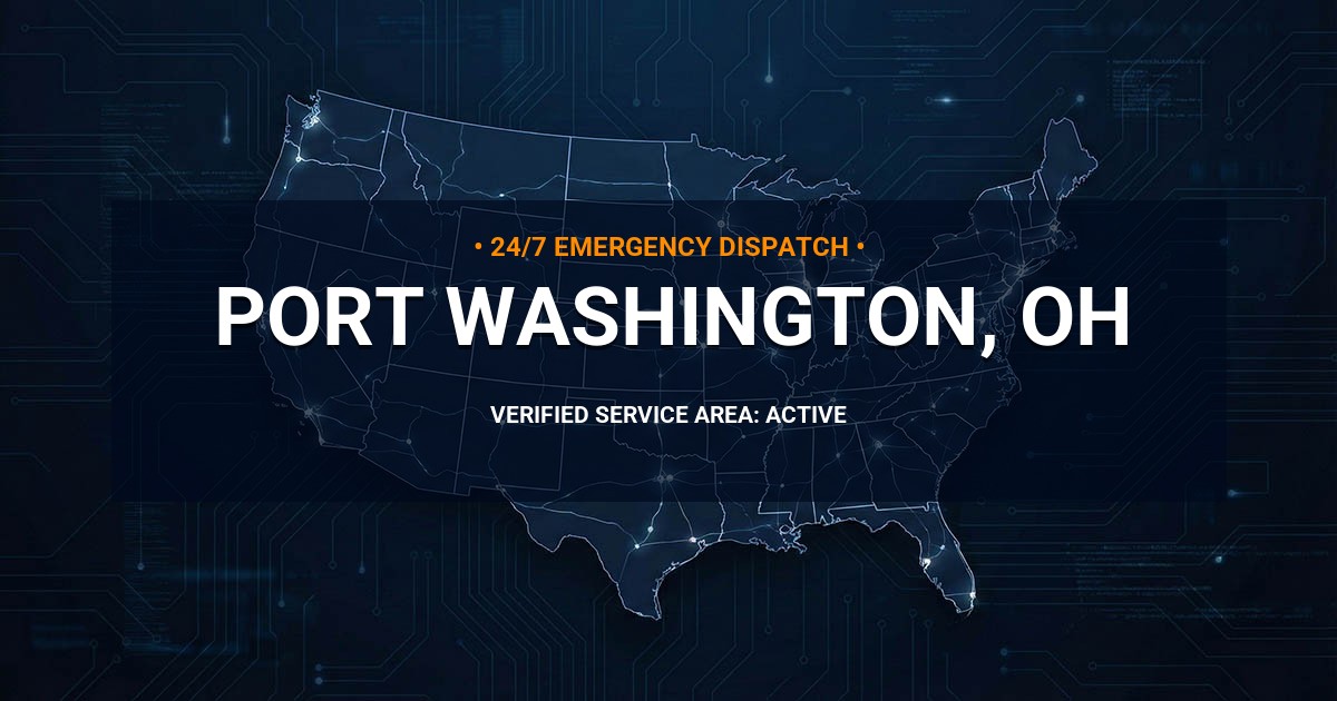 Emergency Plumbing Dispatch Map for Plumbing Services: Port Washington, OH