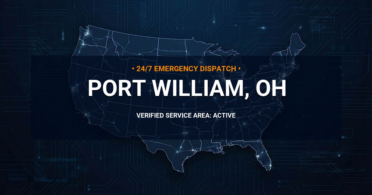 Emergency Plumbing Dispatch Map for Plumbing Services: Port William, OH