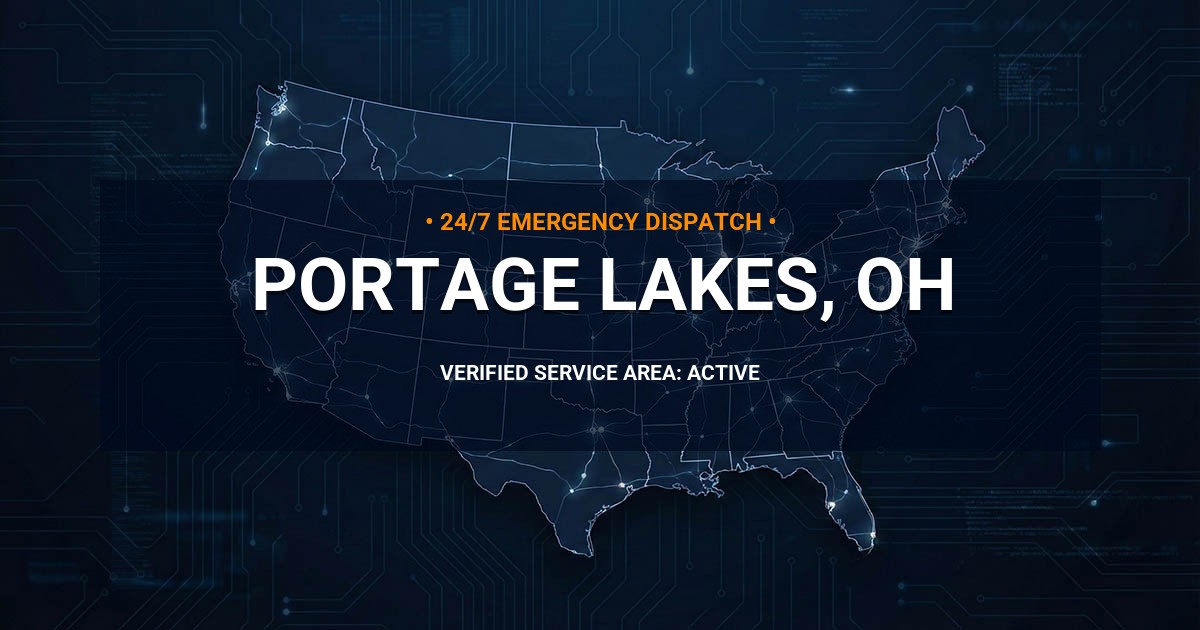 Emergency Plumbing Dispatch Map for Plumbing Services: Portage Lakes, OH