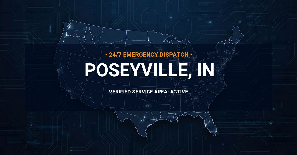 Emergency Plumbing Dispatch Map for Plumbing Services: Poseyville, IN
