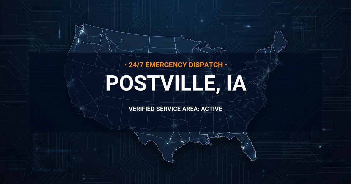 Emergency Plumbing Dispatch Map for Plumbing Services: Postville, IA
