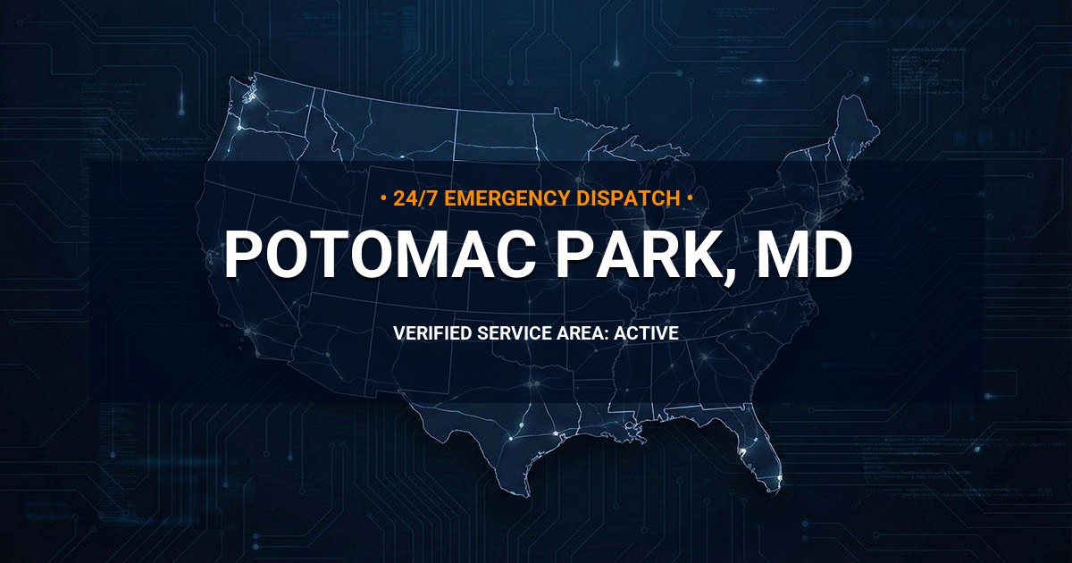 Emergency Plumbing Dispatch Map for Plumbing Services: Potomac Park, MD