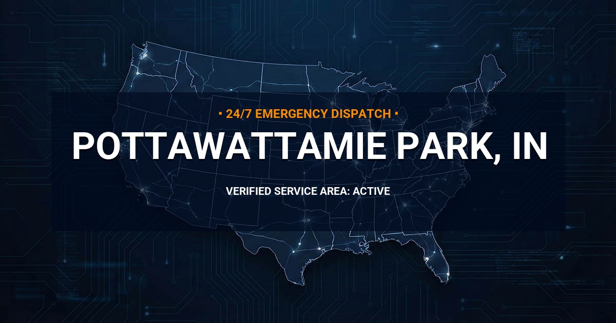 Emergency Plumbing Dispatch Map for Plumbing Services: Pottawattamie Park, IN
