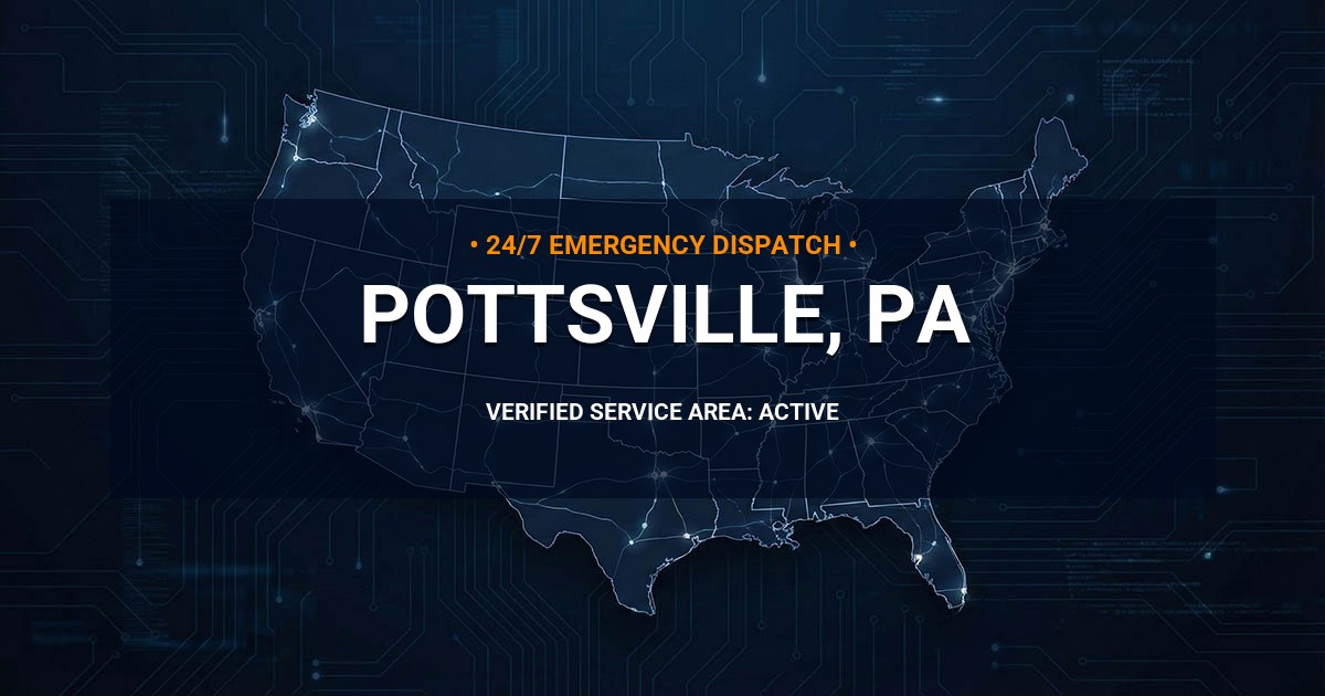 Emergency Plumbing Dispatch Map for Plumbing Services: Pottsville, PA