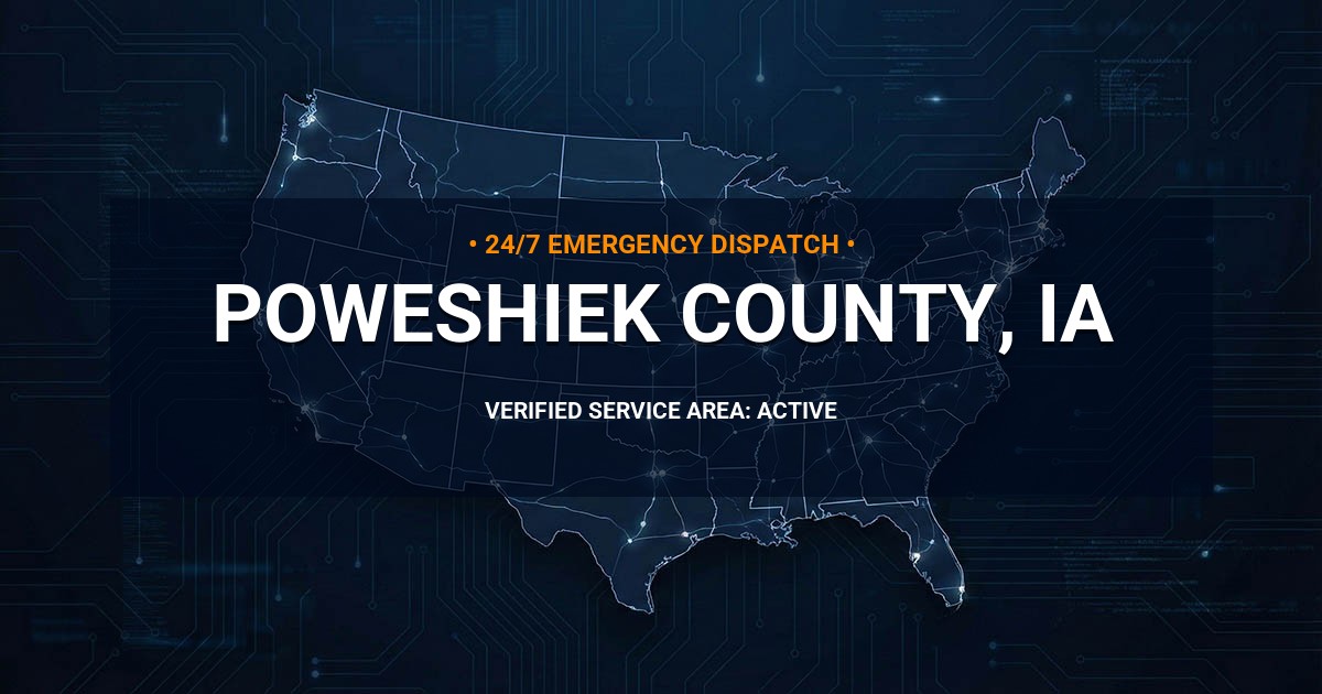 Emergency Plumbing Dispatch Map for Poweshiek County Plumbing Logistics
