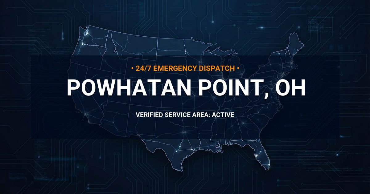 Emergency Plumbing Dispatch Map for Plumbing Services: Powhatan Point, OH