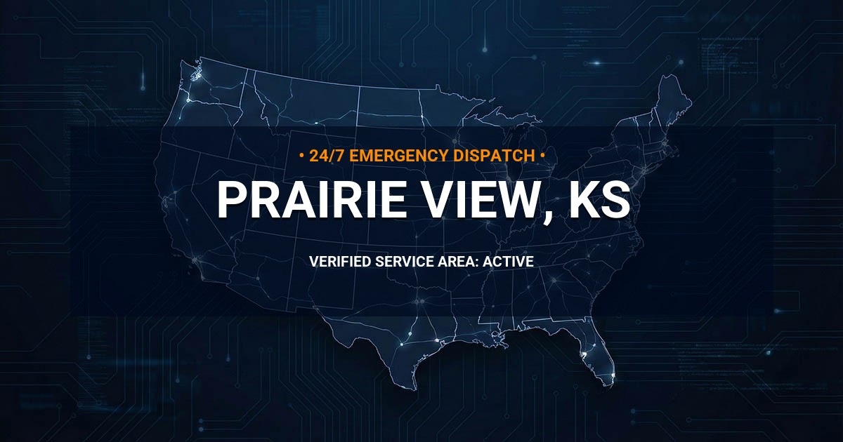 Emergency Plumbing Dispatch Map for Plumbing Services: Prairie View, KS